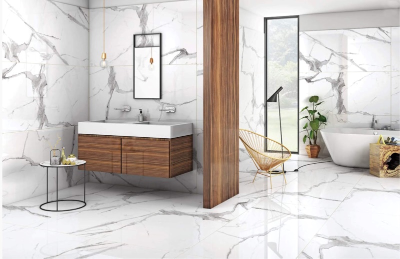 Gạch vân đá marble không gian trong nhà