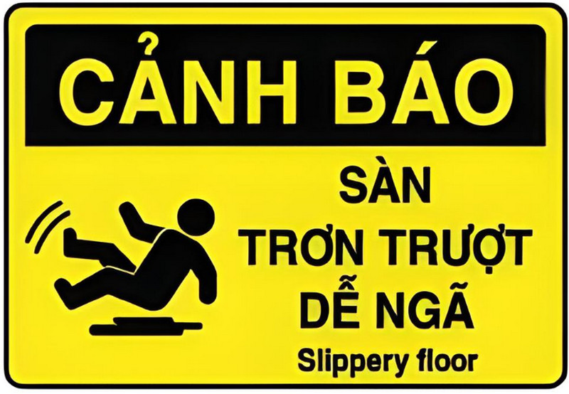 Biển báo sàn trơn trượt, dễ ngã