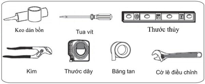 Chuẩn bị dụng cụ lắp đặt bồn rửa mặt 