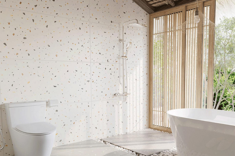 Gạch ốp tường nhà tắm terrazzo