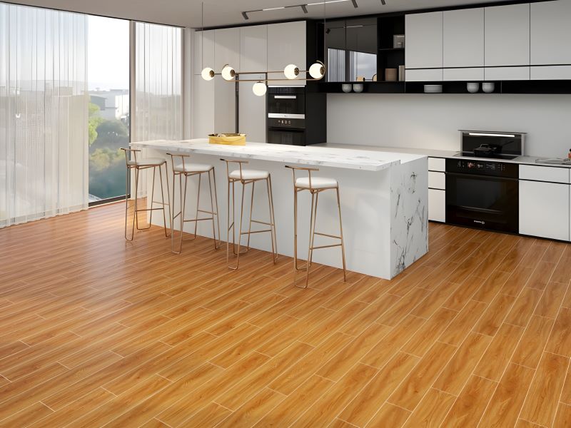 Gạch giả gỗ đẹp ốp lát phòng bếp