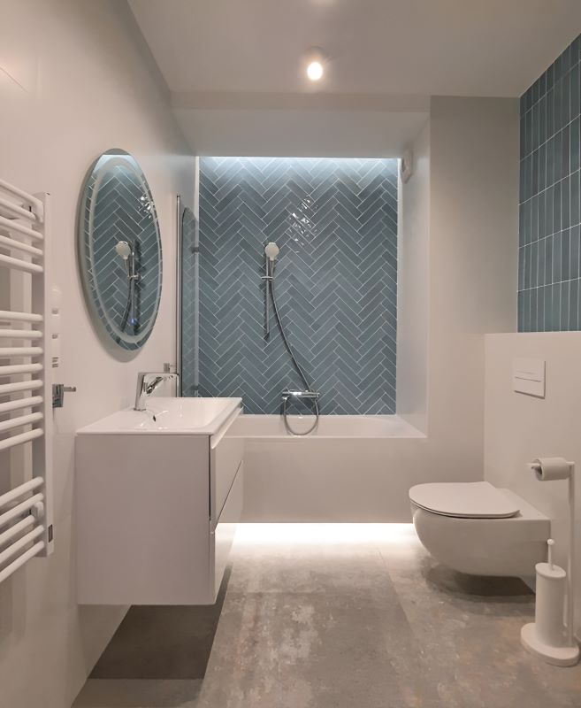 Gạch thẻ đơn sắc màu xanh lam