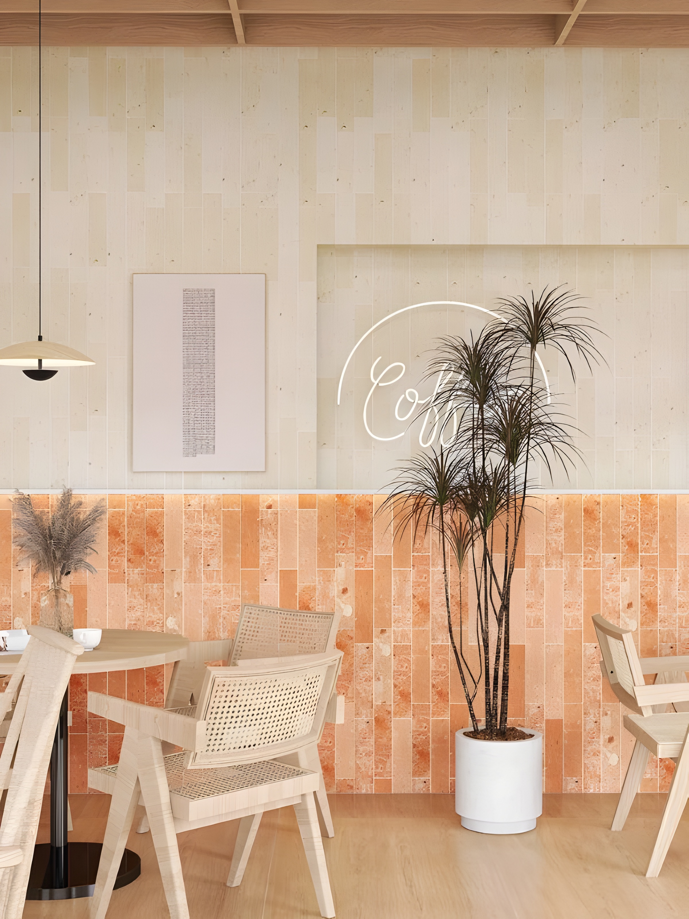 Gạch thẻ trang trí quán cafe