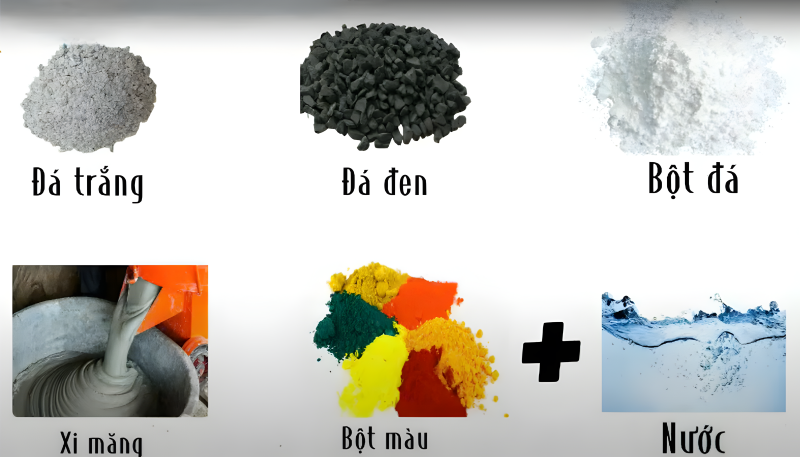 Chuẩn bị nguyên liệu sản xuất gạch terrazzo