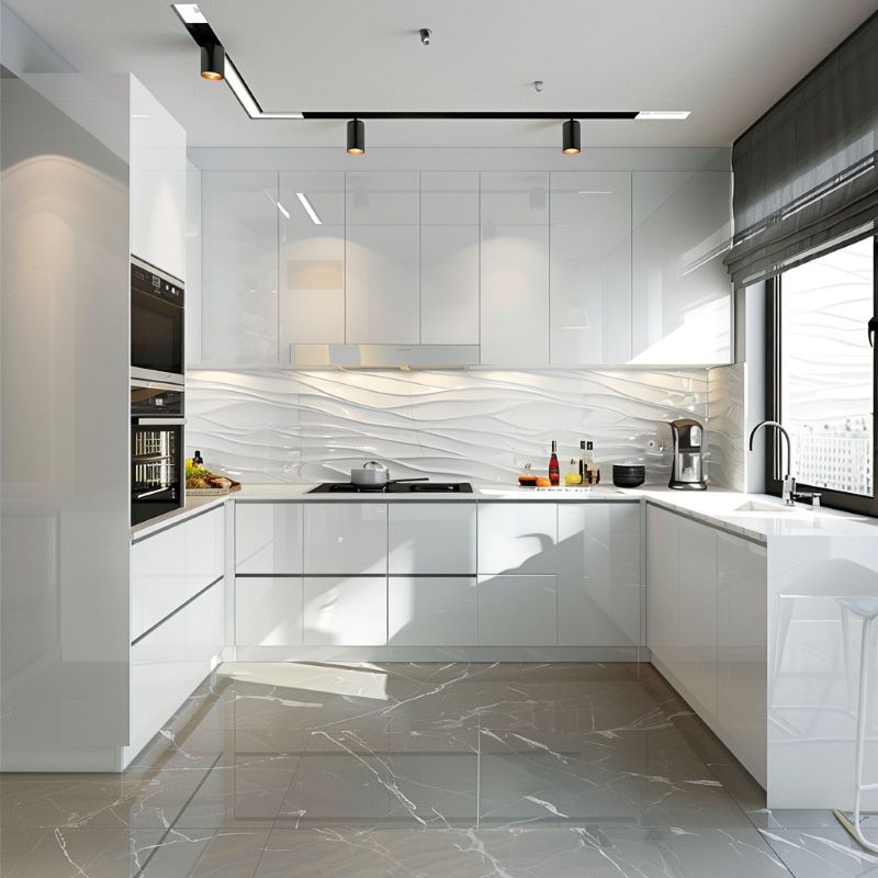 Mẫu gạch 3D ốp tường bếp