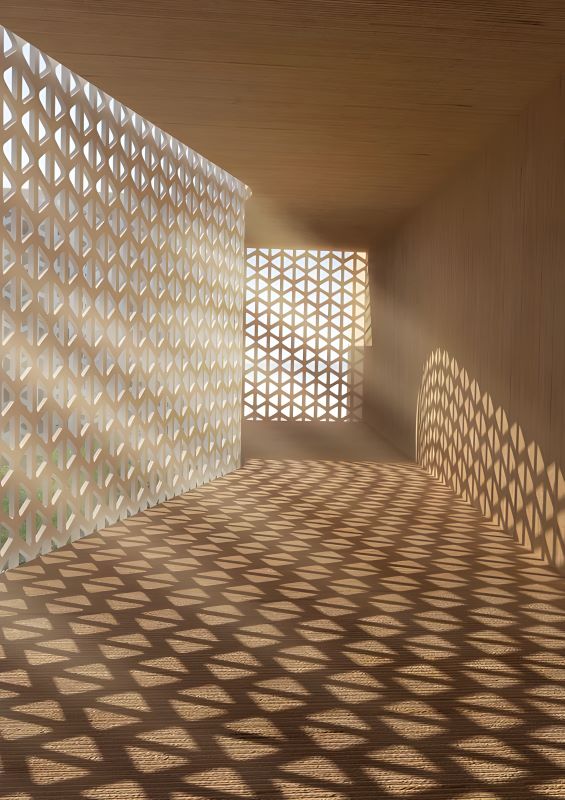 Không gian tràn ngập ánh sáng với mẫu gạch bông gió