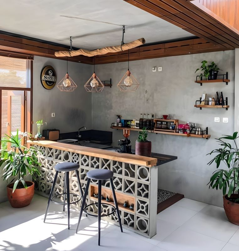 Gạch bông gió ốp bếp trang trí