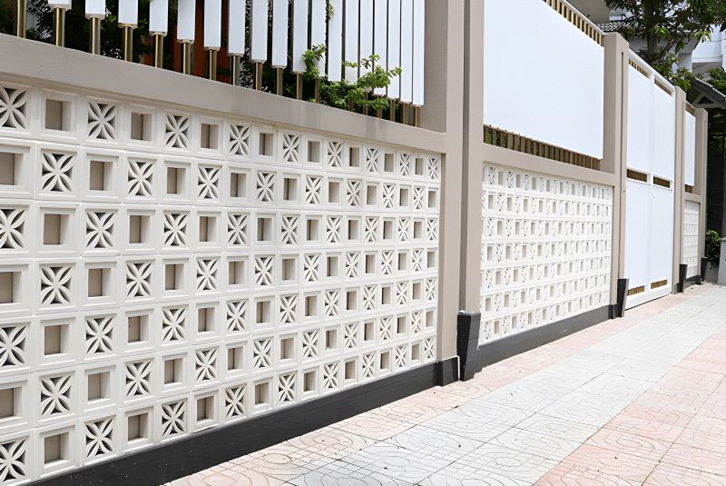 Gạch bông gió được ứng dụng làm tường rào