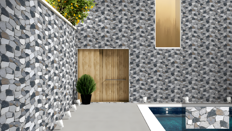 Gạch Ấn Độ HLA36003DD vân đá giả cổ ốp tường ngoại thất