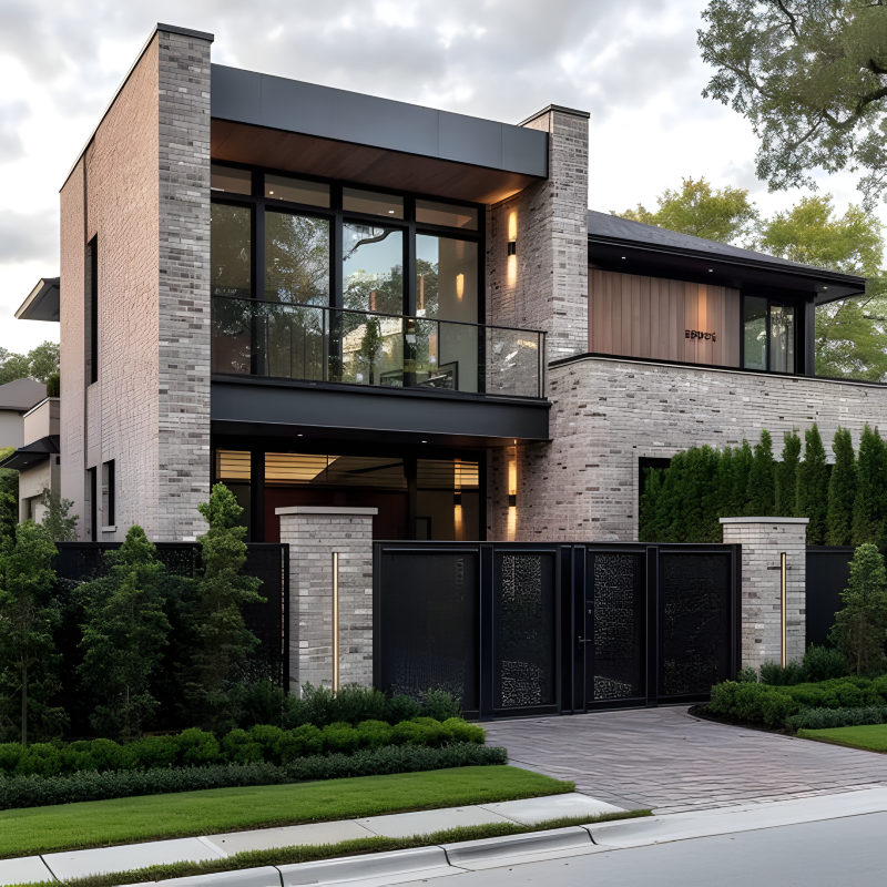 Gạch giả cổ ốp mặt tiền nhà hai tầng