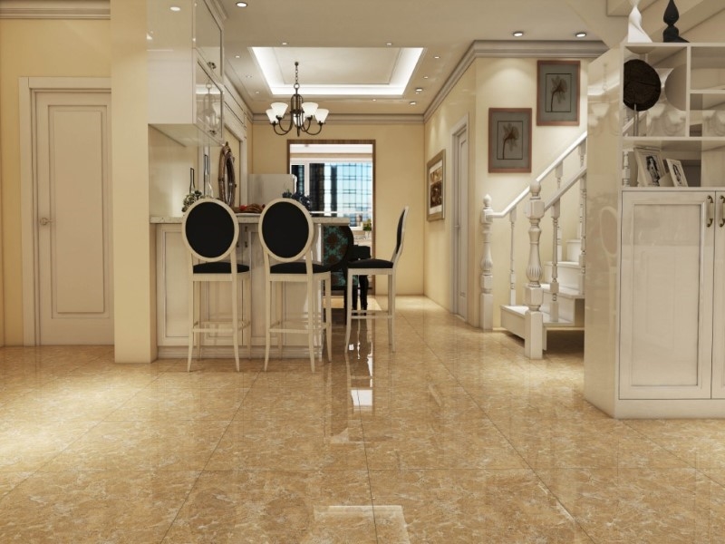 Gạch giả đá lát nền nhà bếp cổ điển