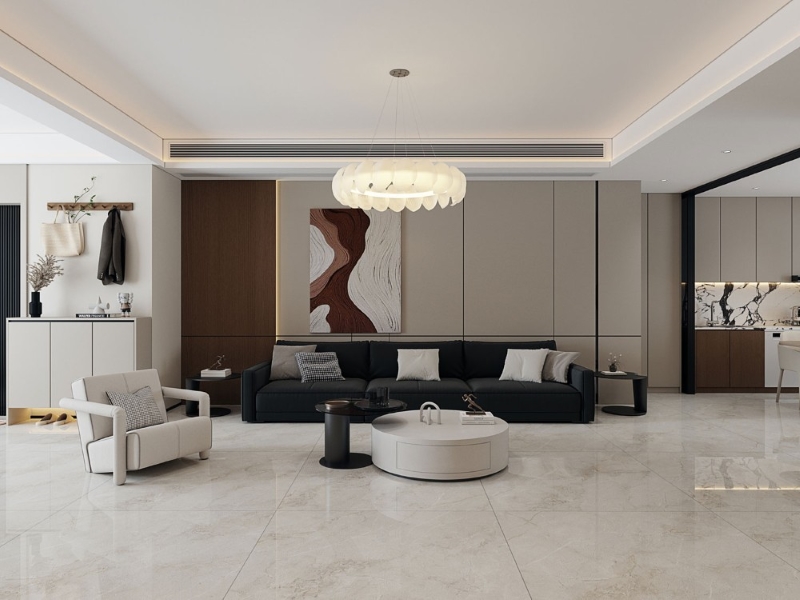 Gạch giả đá lát nền phòng khách