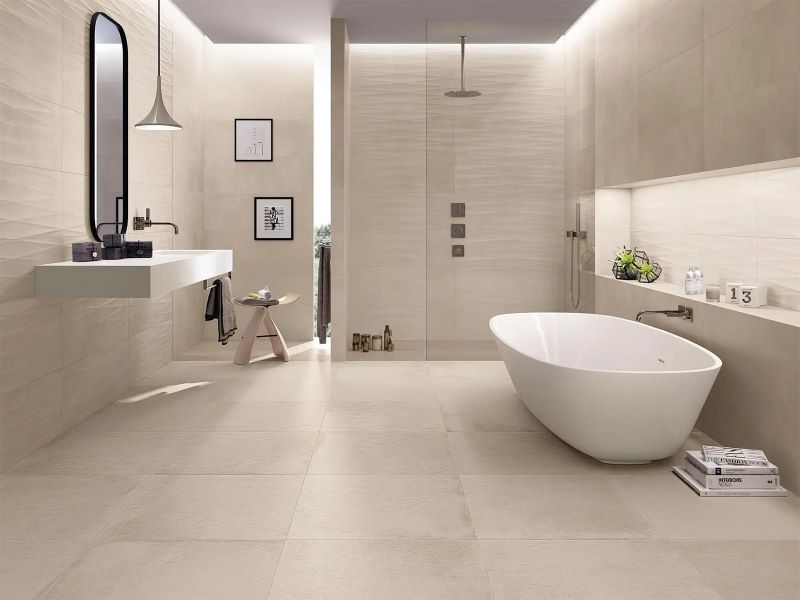 Gạch lát nền đem lại diện mạo đầy thẩm mỹ cho nhà tắm