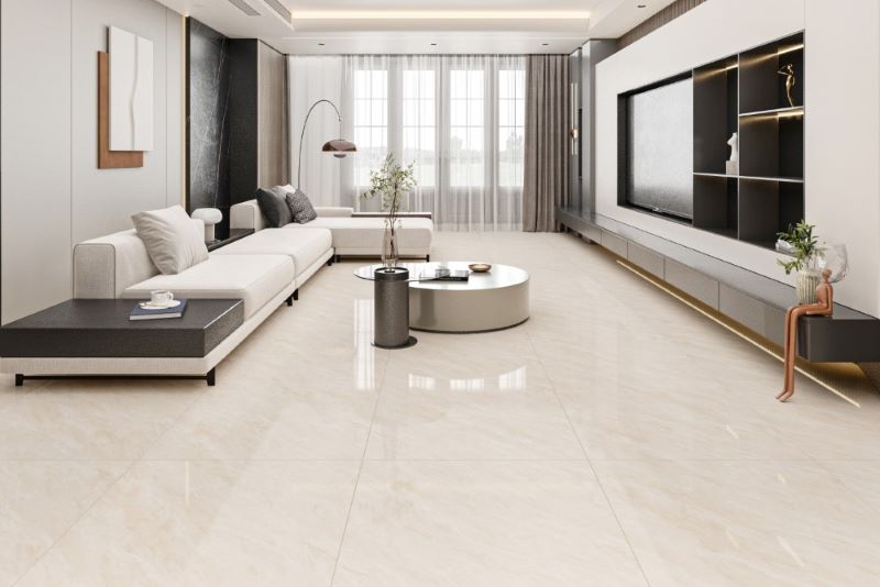 gạch lát nền phòng khách vân đá