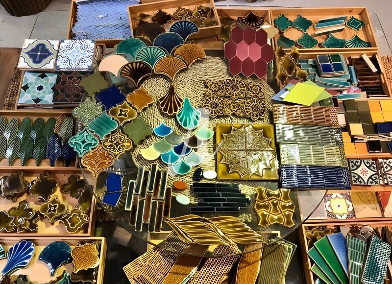 Gạch mosaic gốm đa sắc