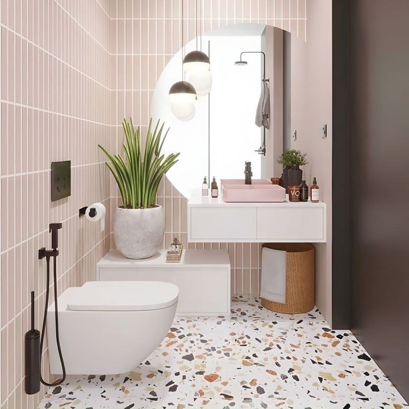 Gạch mosaic hình chữ nhật đơn giản nhưng không nhàm chán