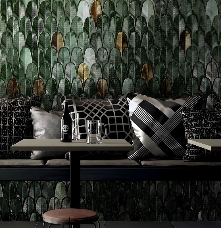 Gạch mosaic hình lông vũ