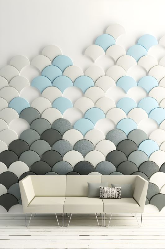 Gạch mosaic vảy cá ốp trang trí phòng khách