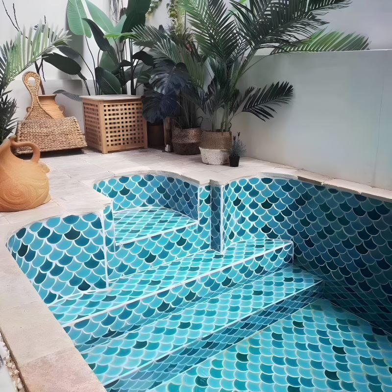 gạch mosaic vảy cá