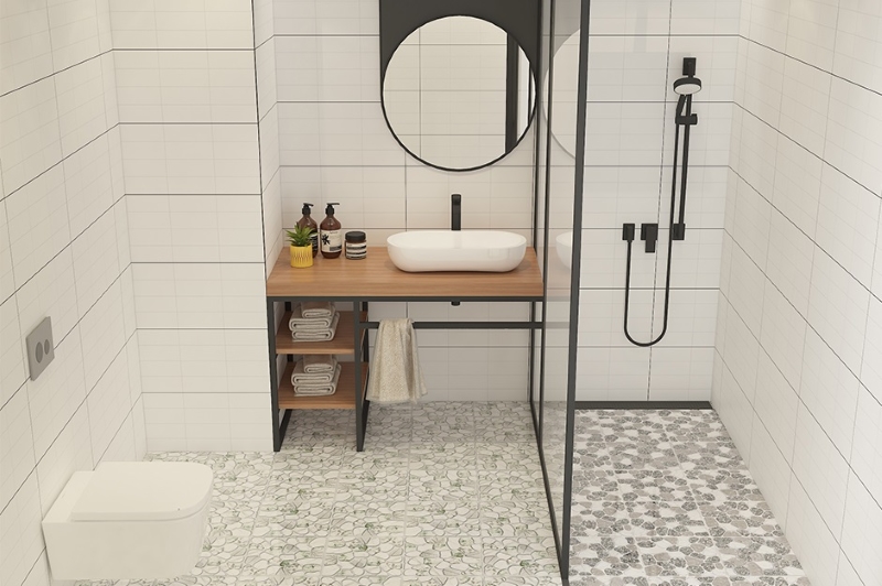 Mẫu gạch đơn sắc ốp nhà tắm