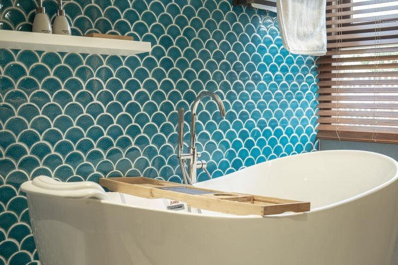 Thiết kế gạch mosaic vảy cá đầy tự nhiên