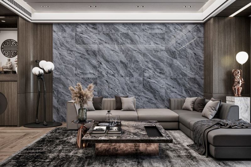 Gạch ốp tường phòng khách Á Mỹ