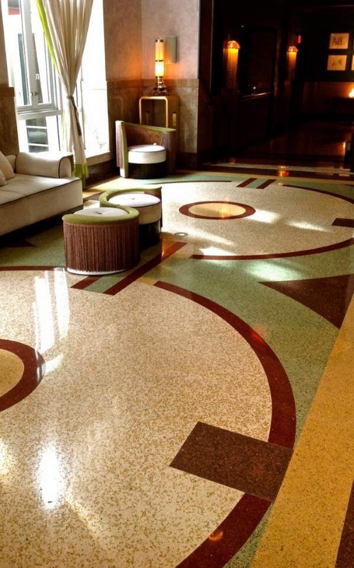 Gạch terrazzo lát trang trí đầy bắt mắt 