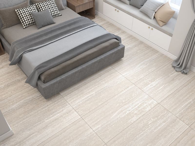 Gạch vân đá travertine ốp lát phòng ngủ