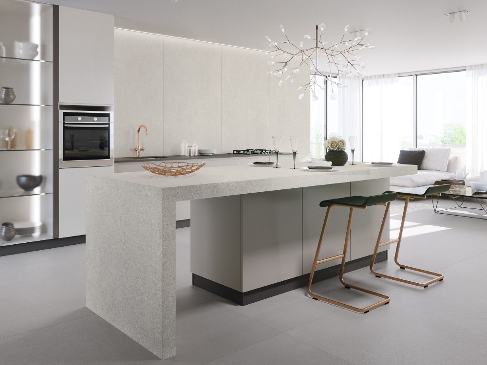 Gạch 75x150 Trung Quốc HLTQ157009EL vân xi măng màu ghi ốp lát nhà bếp 