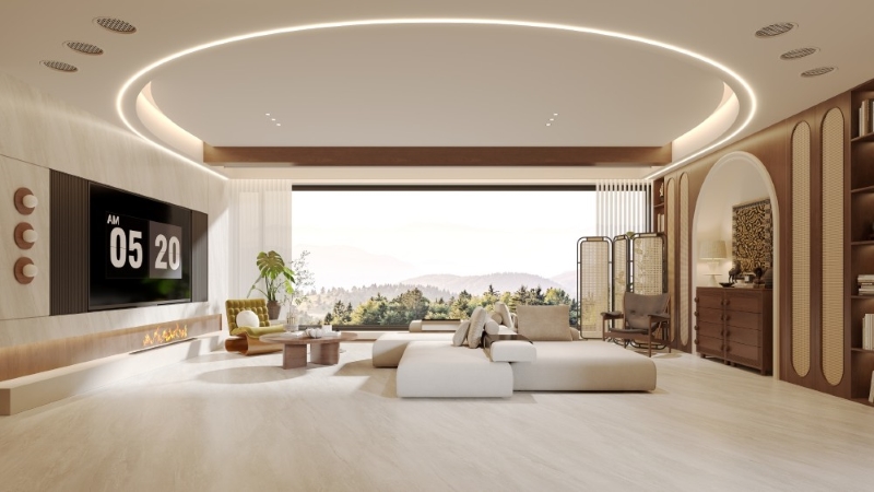 Gạch Trung Quốc HLTQ157068EL ứng dụng không gian phòng khách