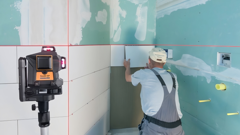 Căn chỉnh lề tường bằng máy bắn cốt