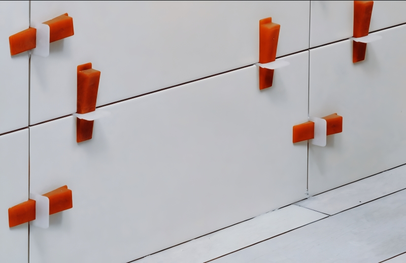 Sử dụng ke gạch để giữ khoảng cách giữa các viên gạch