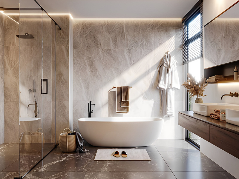 Combo thiết bị cho phòng tắm kiểu spa, thư giãn