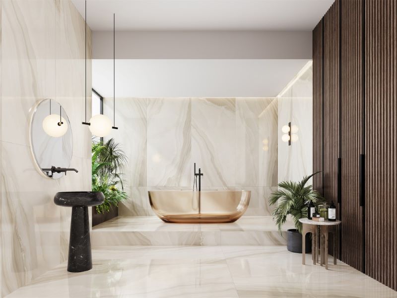 Gạch màu trắng kem