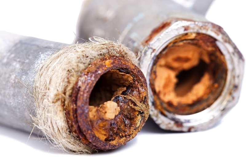 Van khóa, đường ống bị gỉ sét tắc nghẽn