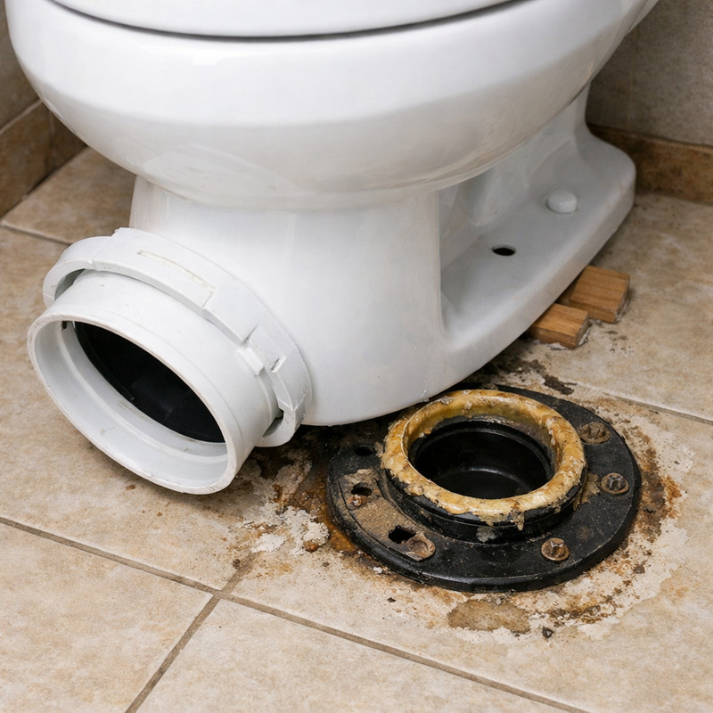 Lỗi lắp lệch tâm xả bồn cầu