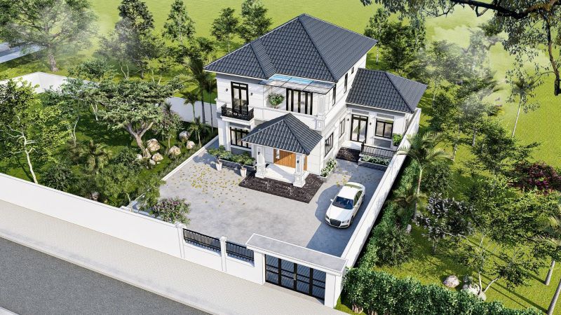 Nhà mái Nhật dùng ngói lợp Fuji