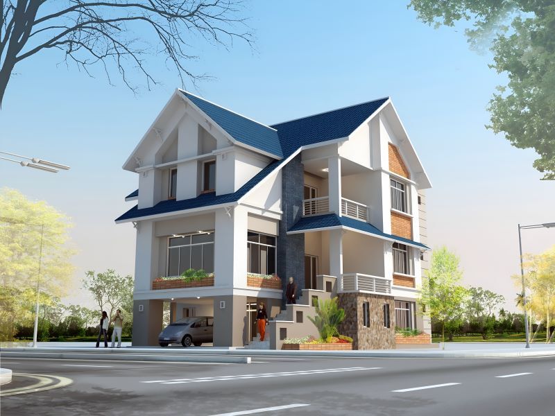 Nhà ở 3 tầng mái Thái thời thượng, thanh lịch