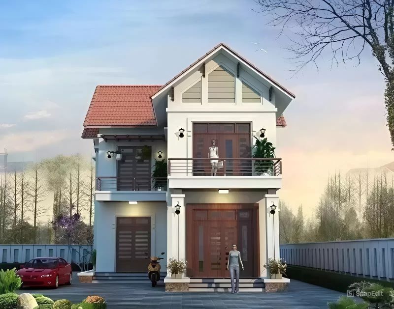 Ngói tông đỏ giúp tôn lên vẻ truyền thống của kiểu mái Thái