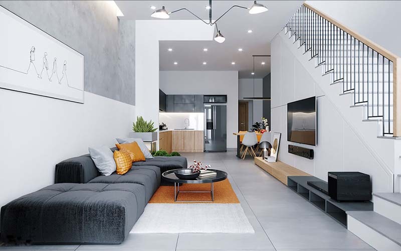 Thiết kế nhà phố, nhà ống phong cách tối giản