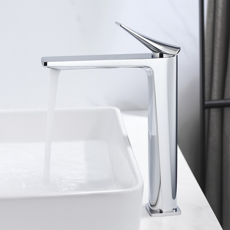 Vòi lavabo nóng lạnh cổ cao Elimen