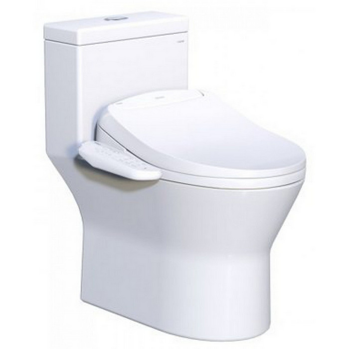 Bồn cầu 1 khối kết hợp nắp điện tử Caesar C1374F + TAF400H