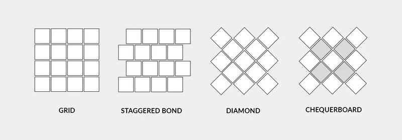 Cách bố trí ốp lát gạch hình vuông