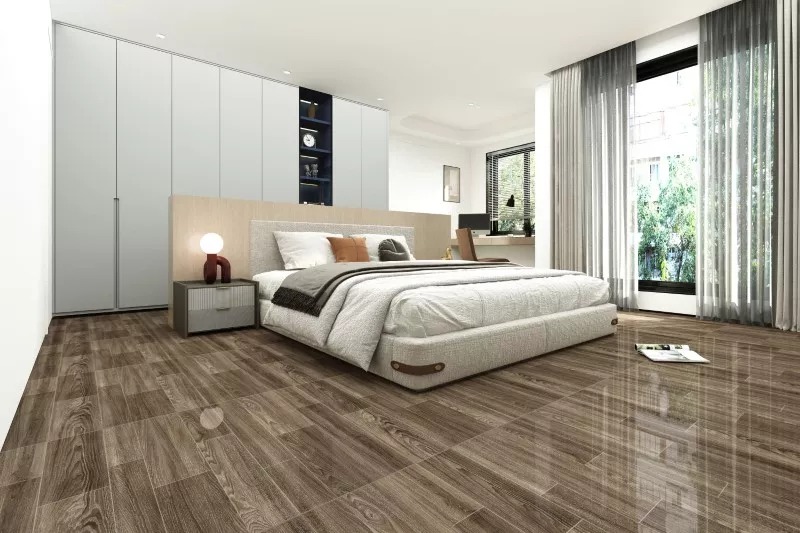 Gạch lát nền 80x80 giả gỗ men bóng