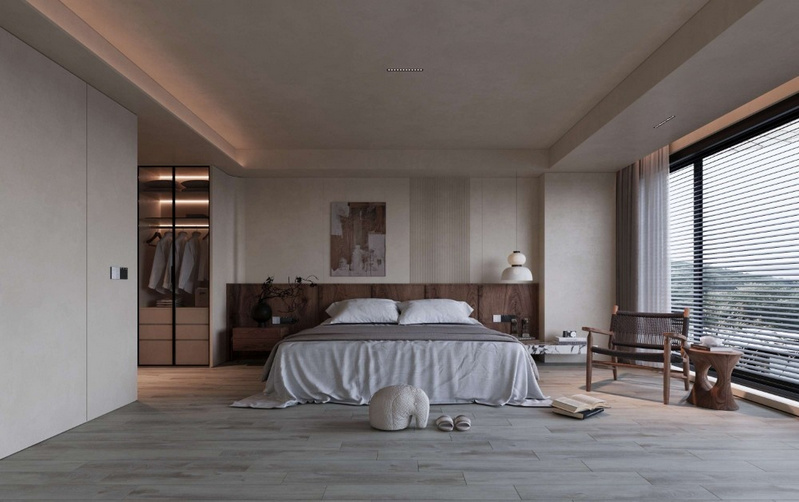 Gạch giả gỗ lát phòng ngủ