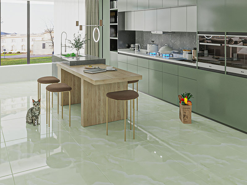 Gạch lát nền nhà bếp cho gia chủ mệnh Mộc