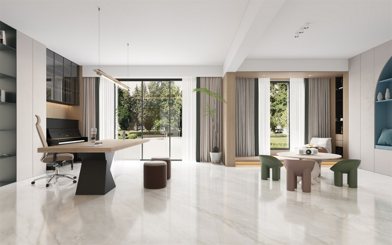 Kích thước khổ lớn tạo ra không gian liền mạch, tính thẩm mỹ cao