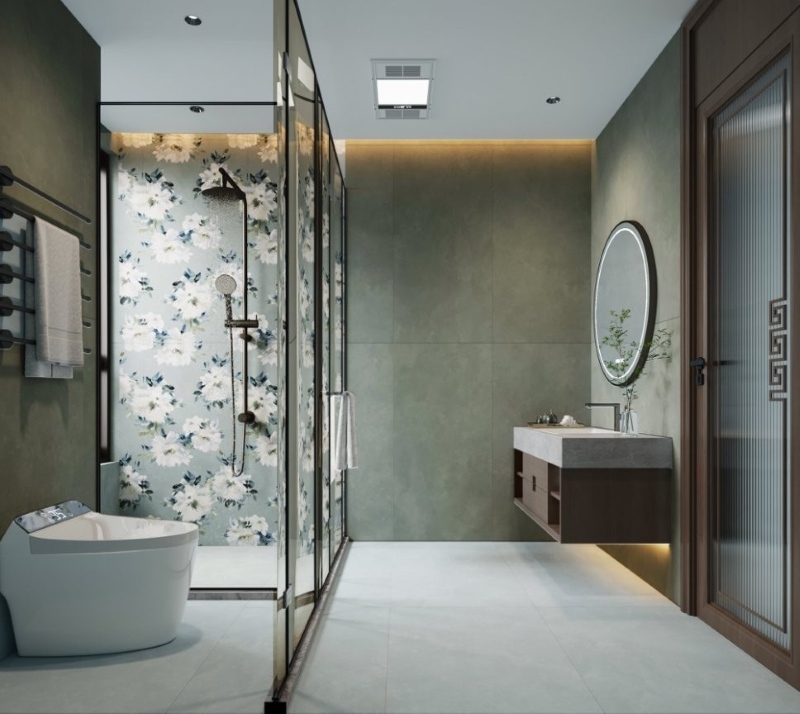 Gạch trang trí Trung Quốc HLTQ612036HD tạo nên không gian phòng tắm đầy nghệ thuật