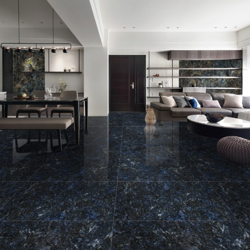 Gạch khổ lớn Apodio M61VB901 lát không gian bếp liền phòng khách