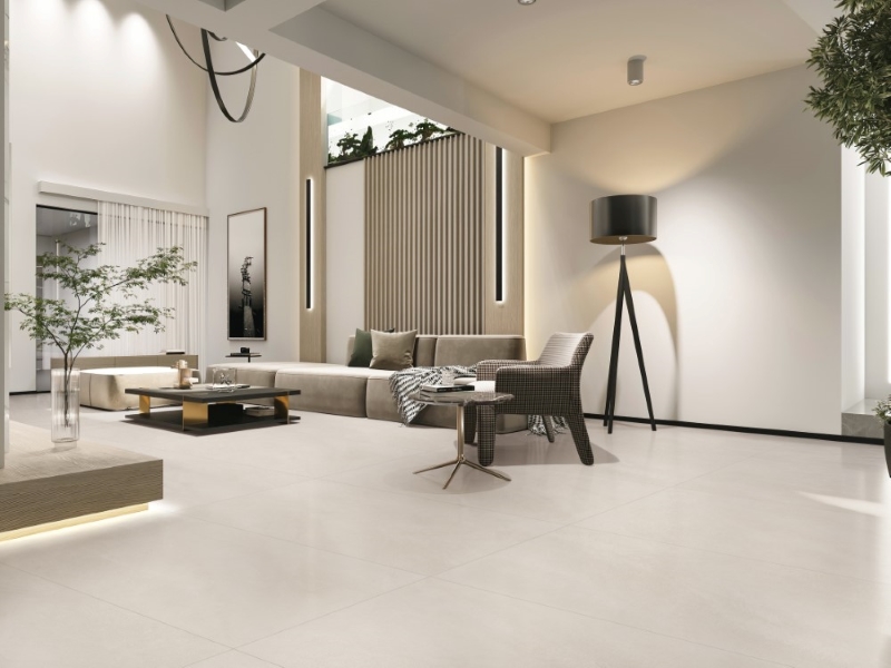 Gạch vân xi măng 75x150 Trung Quốc HLTQ157001EL bề mặt men matt cho phòng khách tối giản, thanh bình